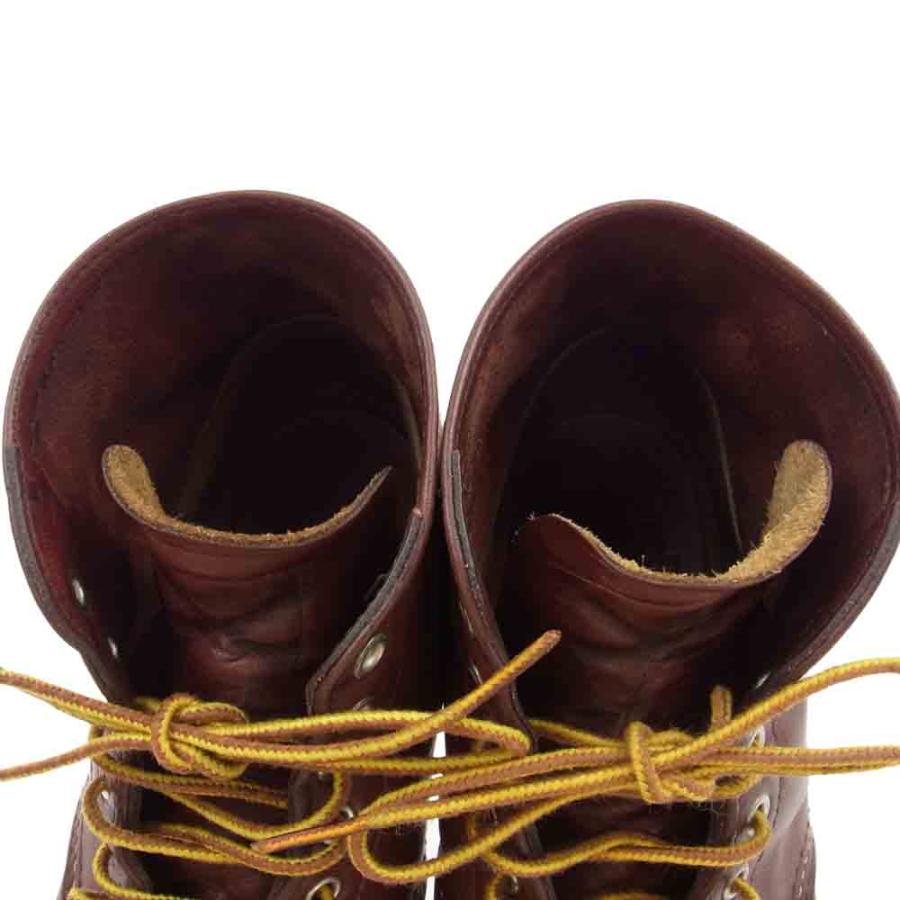 レッドウィング 9105 プレーントゥ ワーク ブーツ ワインレッド