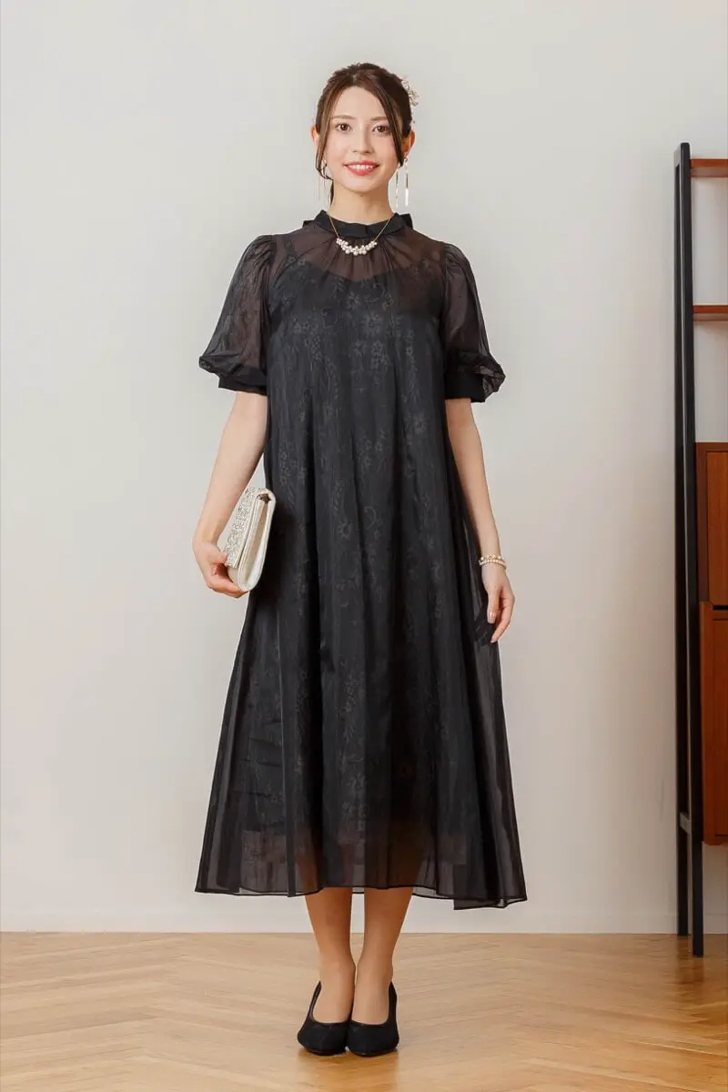 ブラックのシアーAラインドレス | Dorry doll | M～マタニティ