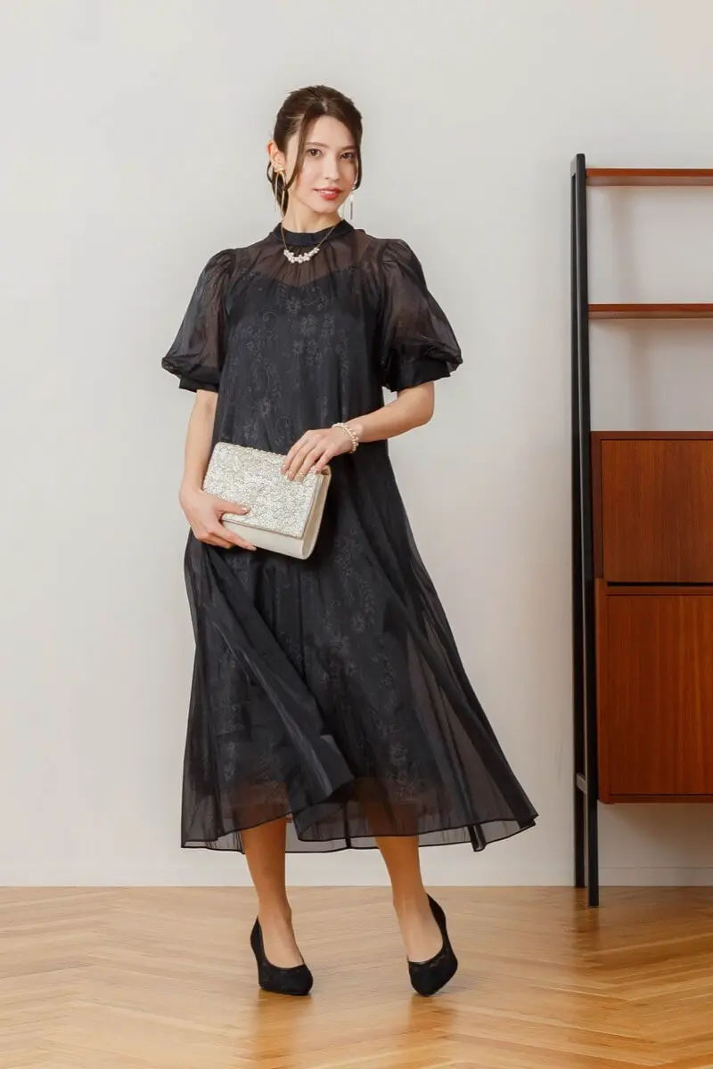 ブラックのシアーAラインドレス | Dorry doll | M～マタニティ