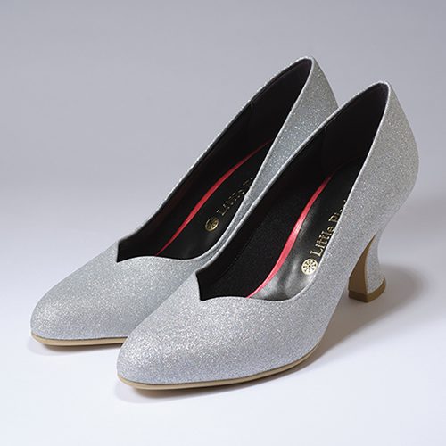 プロ用ピアノシューズ ヒール高7.5cm（キラ・シルバー）婦人用（22.0
