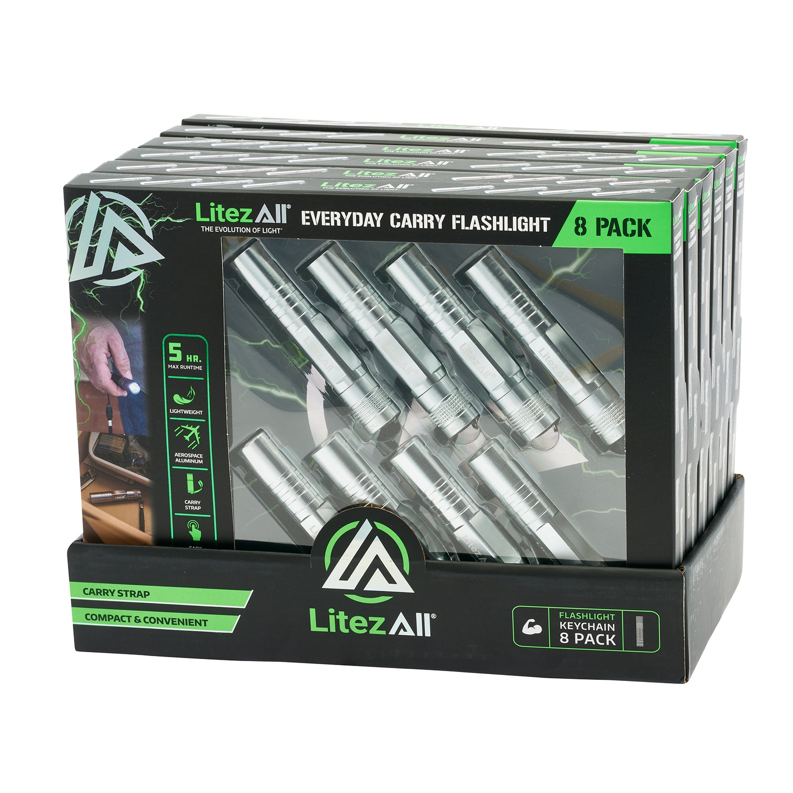 LitezAll® Keychain Flashlight 8-Pack Gift Box - LitezAll
