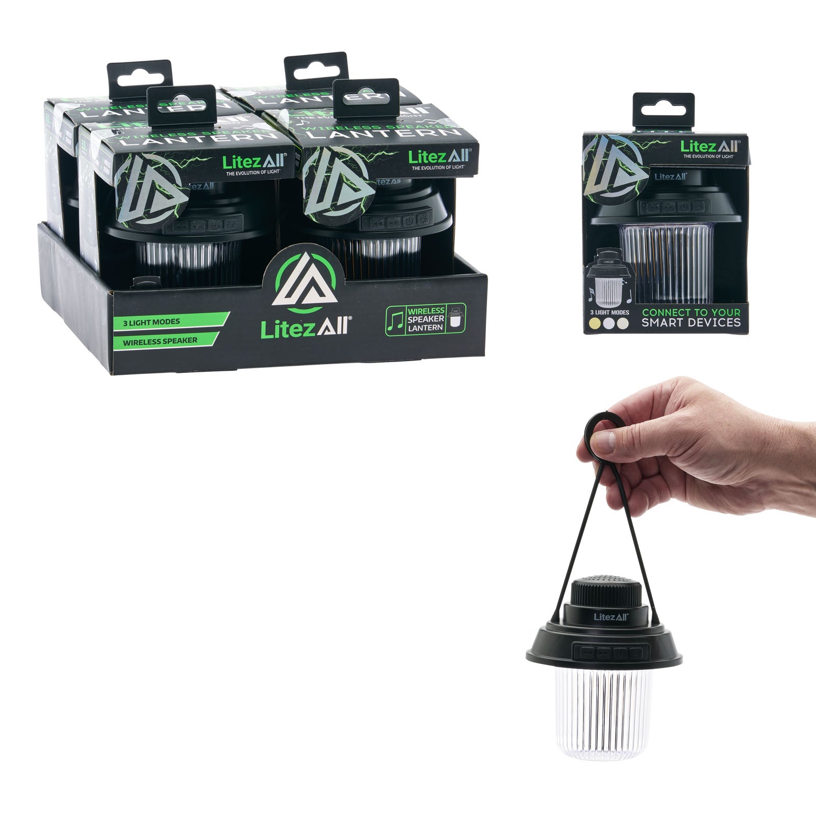 LitezAll® Rechargeable Mini Camping Lantern with Bluetooth Speaker