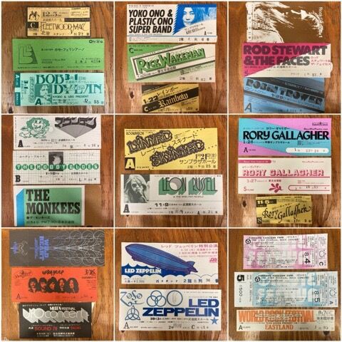 チケット半券79点 70年代＆初来日モノ多数！ レッド・ツェッペリン