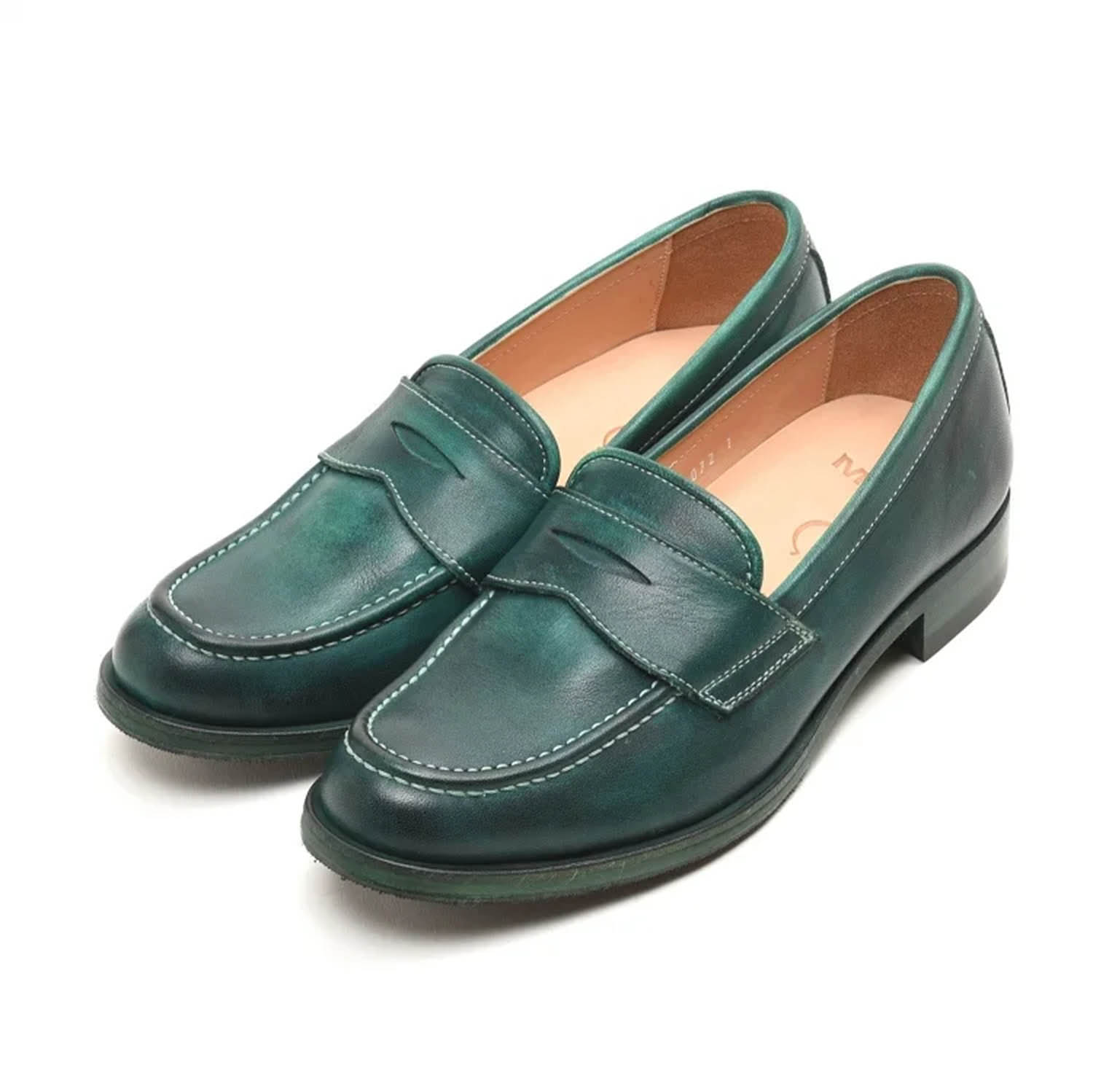 おしゃれなレディースのグリーンカラーローファー】MOTO - Natoriya