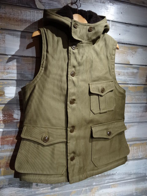 New！ FREEWHEELERS ”AIR CREW ATTACHED HOOD VEST” 2色 : OLD