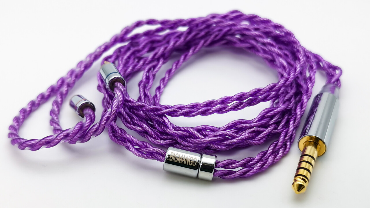 BIGMANGO SUMIRE」 4芯 単結晶銅 銀メッキ線ケーブル（パープル