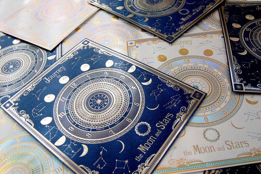 リニューアル 】【 1刷目 】 箔便箋 『 月読時計（ ツクヨミ トケイ