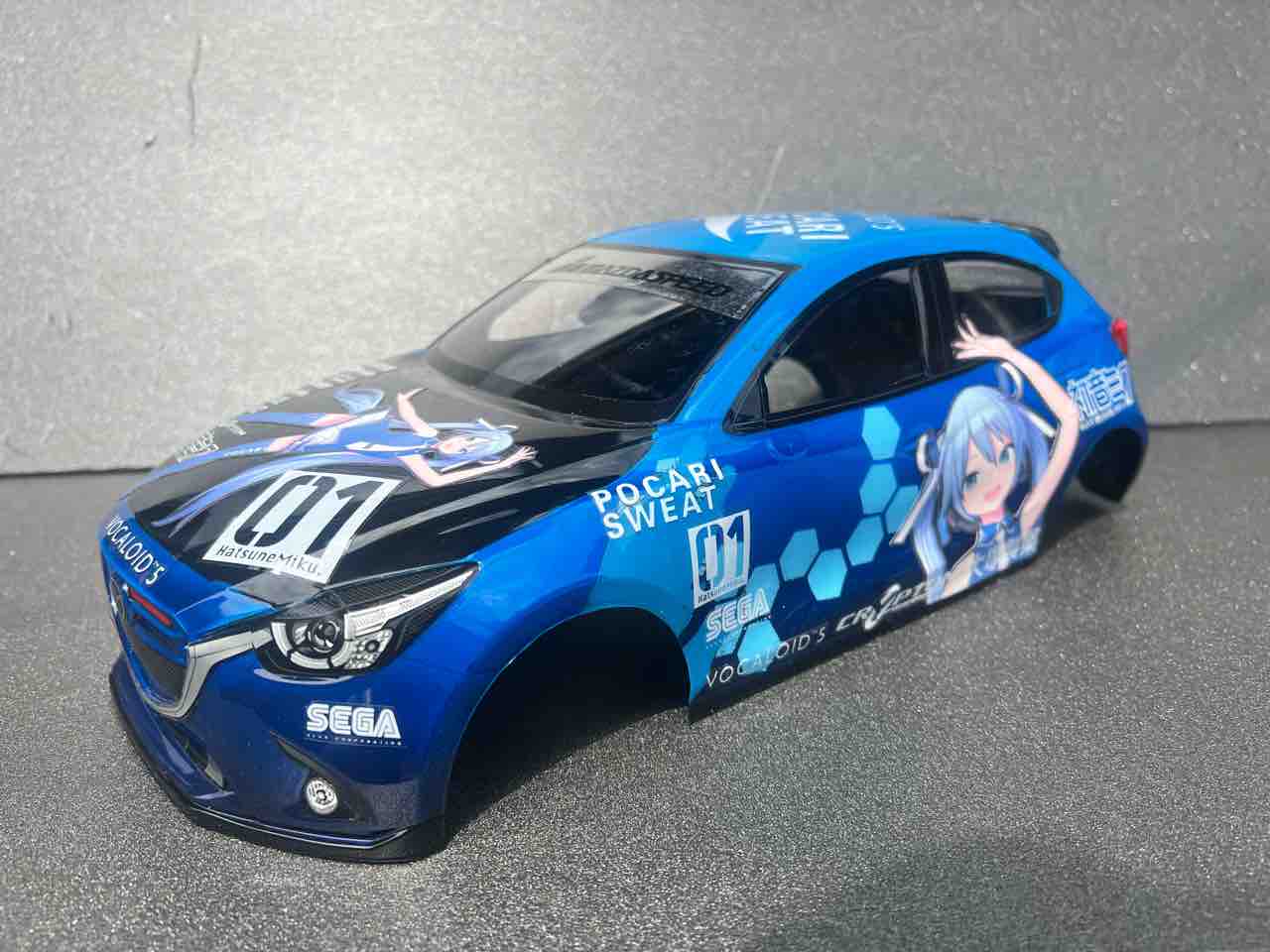 痛車 RCボディ 初音ミク×ポカリスエット仕様 田宮 デミオ : 痛車RC