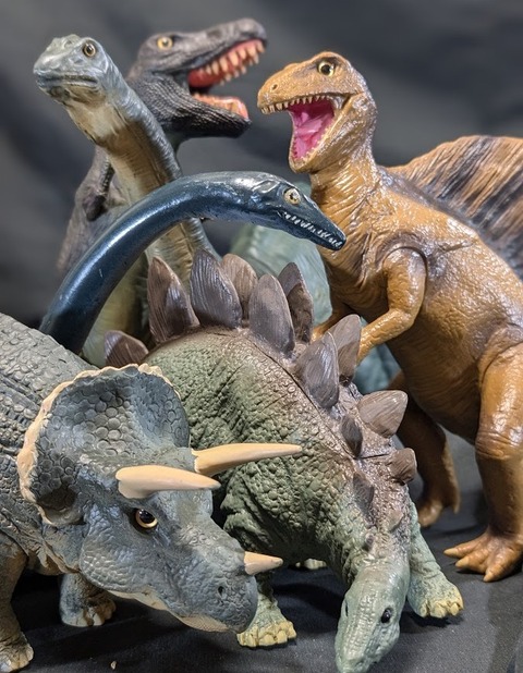 昭和レトロ恐竜（ツクダホビー）ソフビフィギュア6体セット : 恐竜