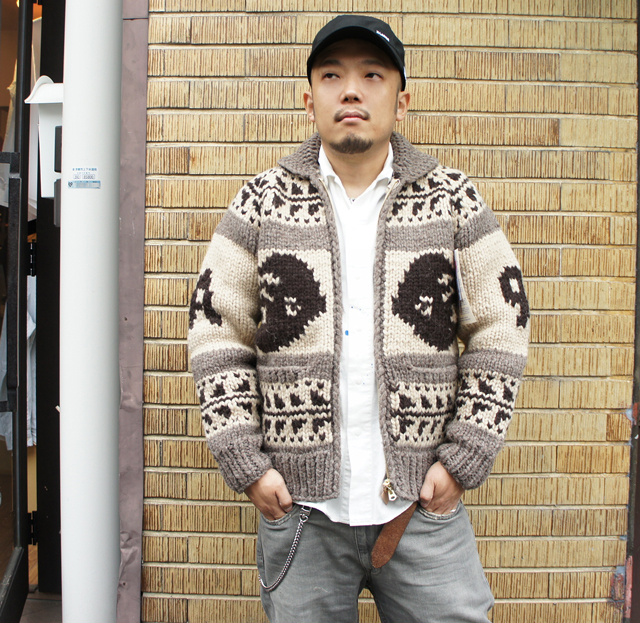 XLARGE』×『KANATA』 HAND KNIT COWICHAN SWEATER : lay-z-boy CREW