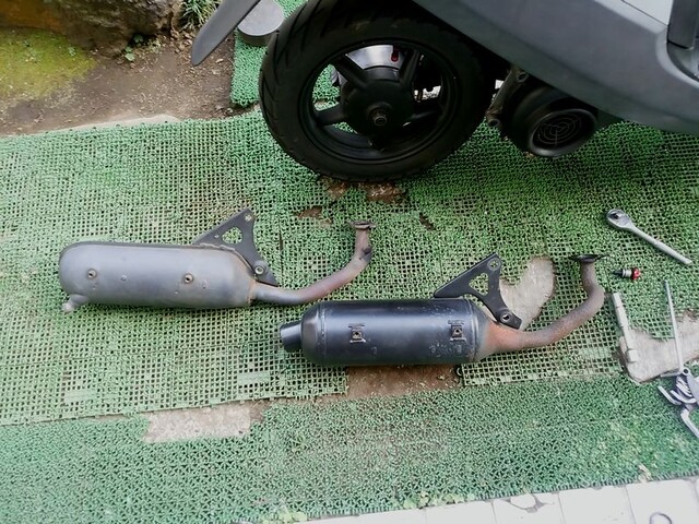 3WF純正マフラーに交換的なぁ～3RY JOG 3WF JOG90 アクシス