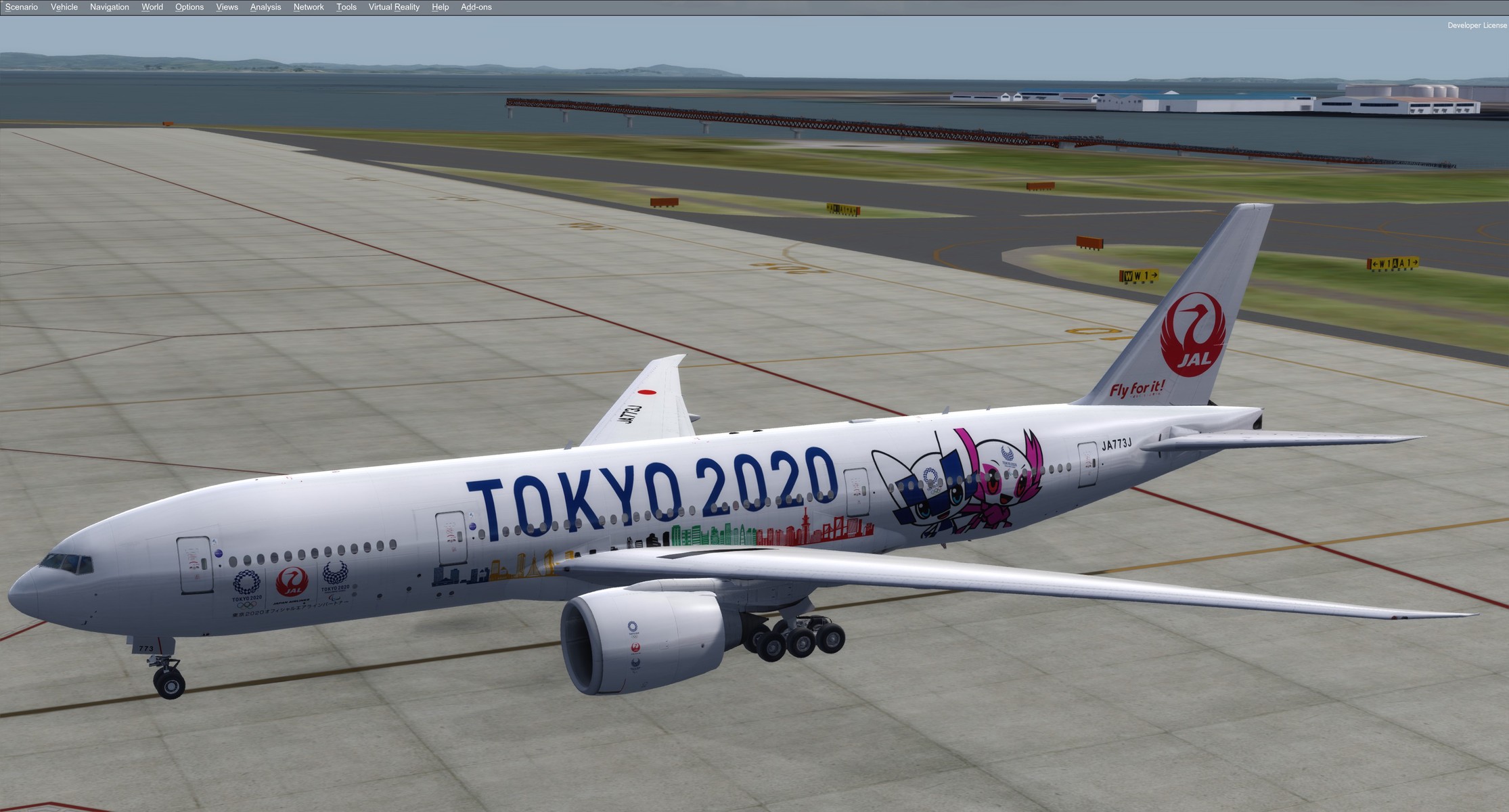 Taka's Repaint World】JAL 777-200 TOKYO2020特別塗装（共同制作