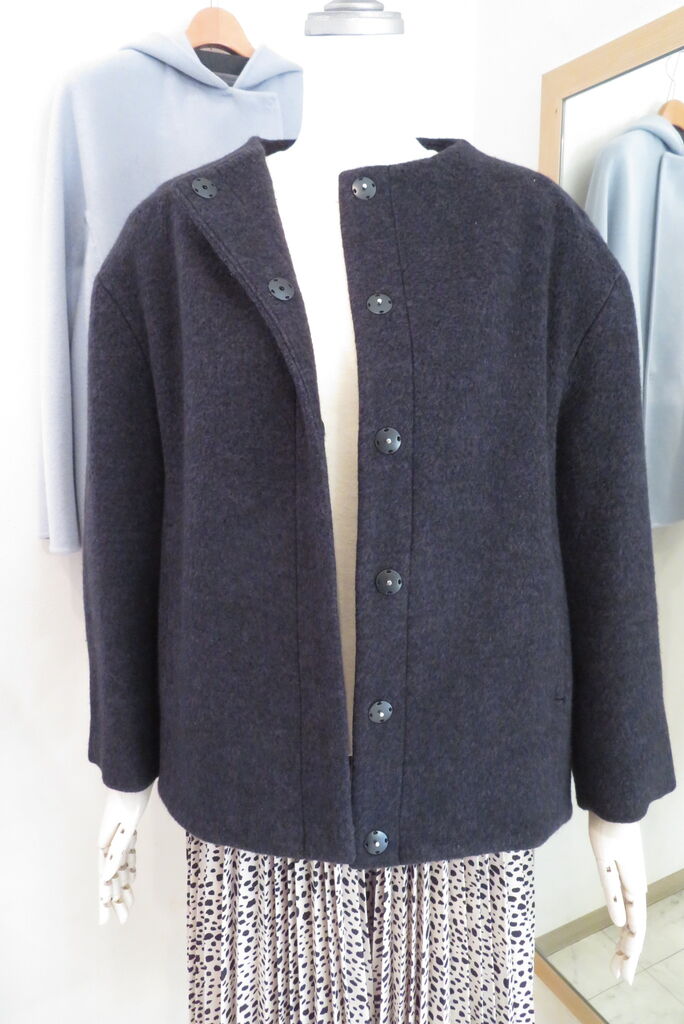 ボールジィ、ウールパイルミルド ビルドネックショートコート : VOYAGE