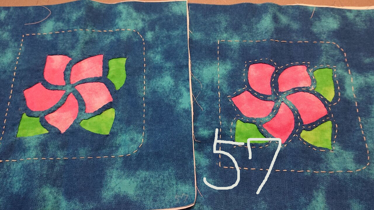 キャシーといっしょにハワイアンキルト57号ステンドグラスキルトの