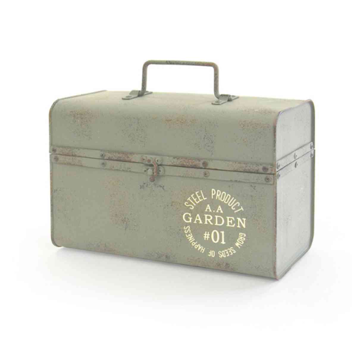 ガーデニング収納 ティンメタルボックス A サビ加工 （ 工具箱 道具箱