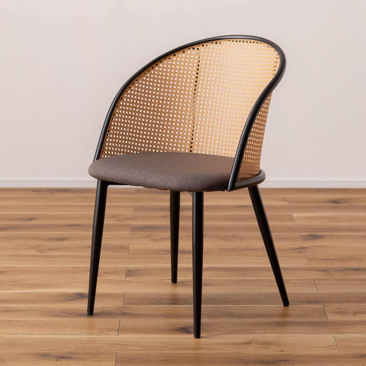 ダイニングチェア ラタン調 セミサークル 座面高46cm （ 椅子