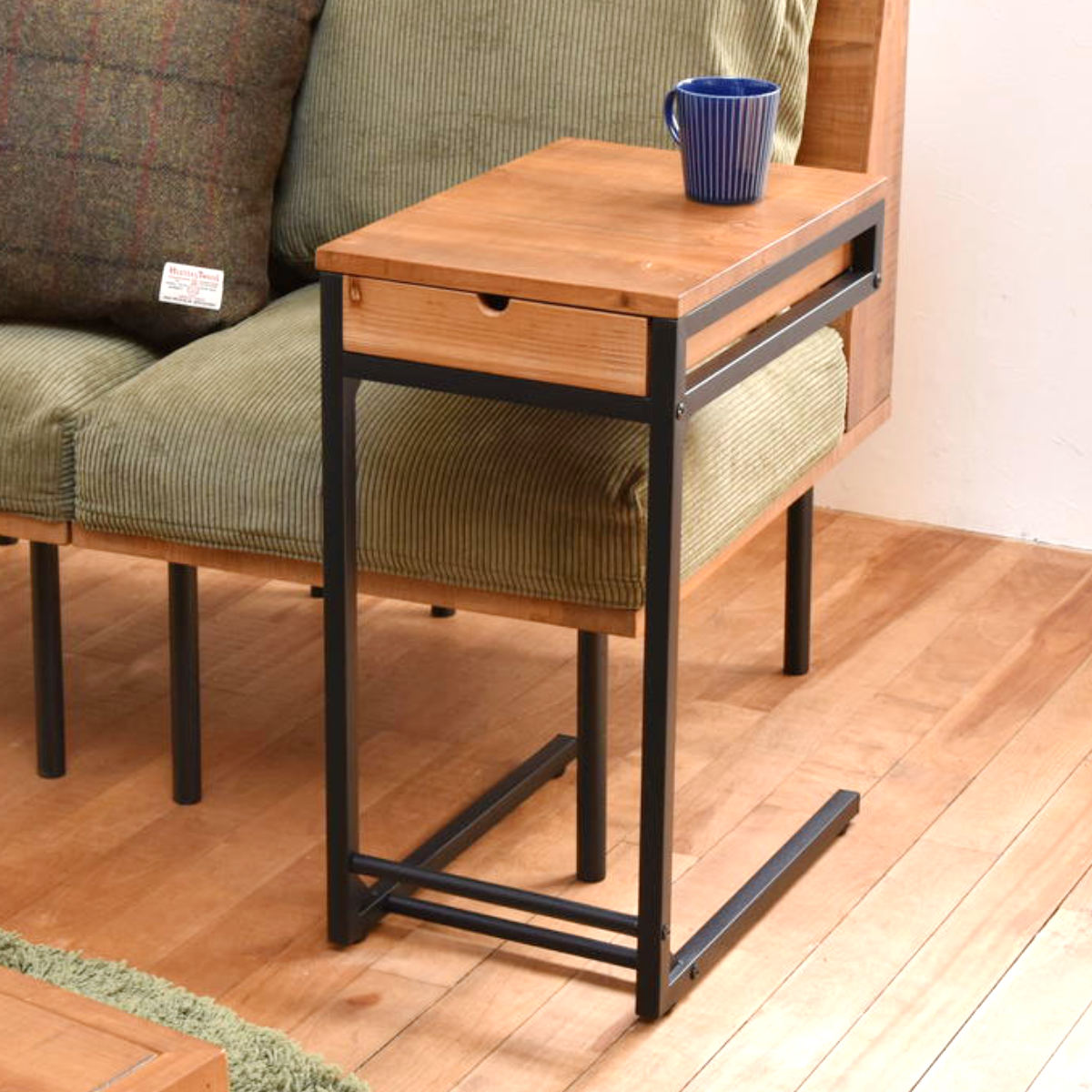 サイドテーブル コの字型 高さ58cm 収納付 infinite （ ソファサイド