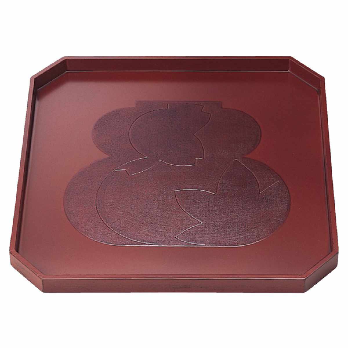 正角盆 木製 尺1.5 隅切瓢春秋 根来 盆 懐石盆 敷膳 越前漆器 漆塗 角