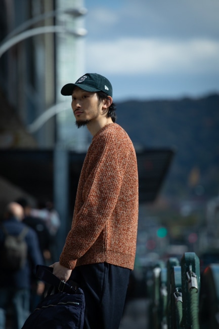 BATONER[バトナー] Men Tweed Signature Crew Neck