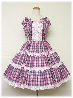 Tartan Check Shoulder Ribbon JSK by Angelic Pretty