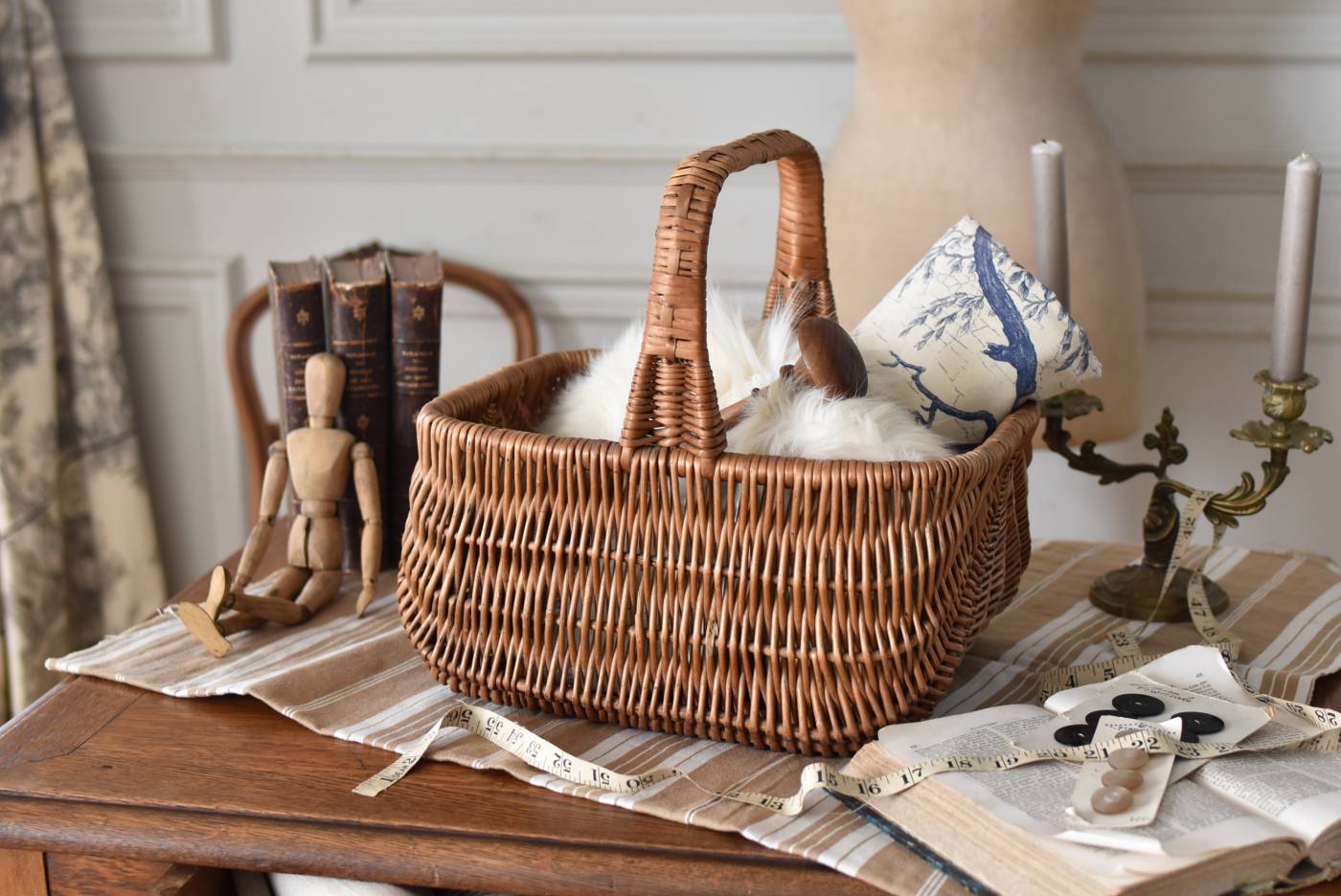 フレンチバスケット.26 フランスアンティーク雑貨 カゴ アンティーク