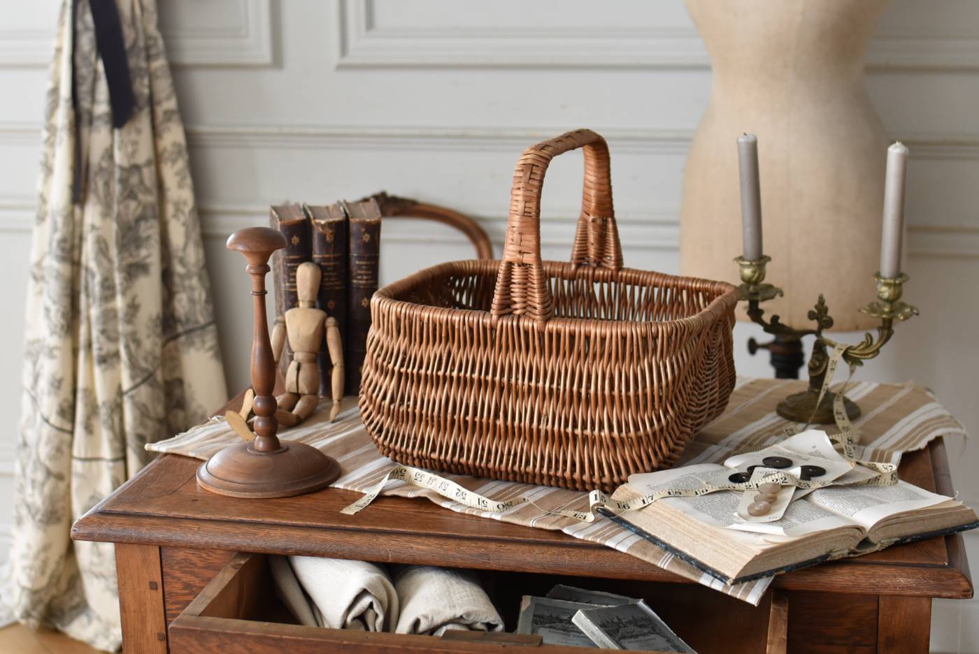 フレンチバスケット.26 フランスアンティーク雑貨 カゴ アンティーク