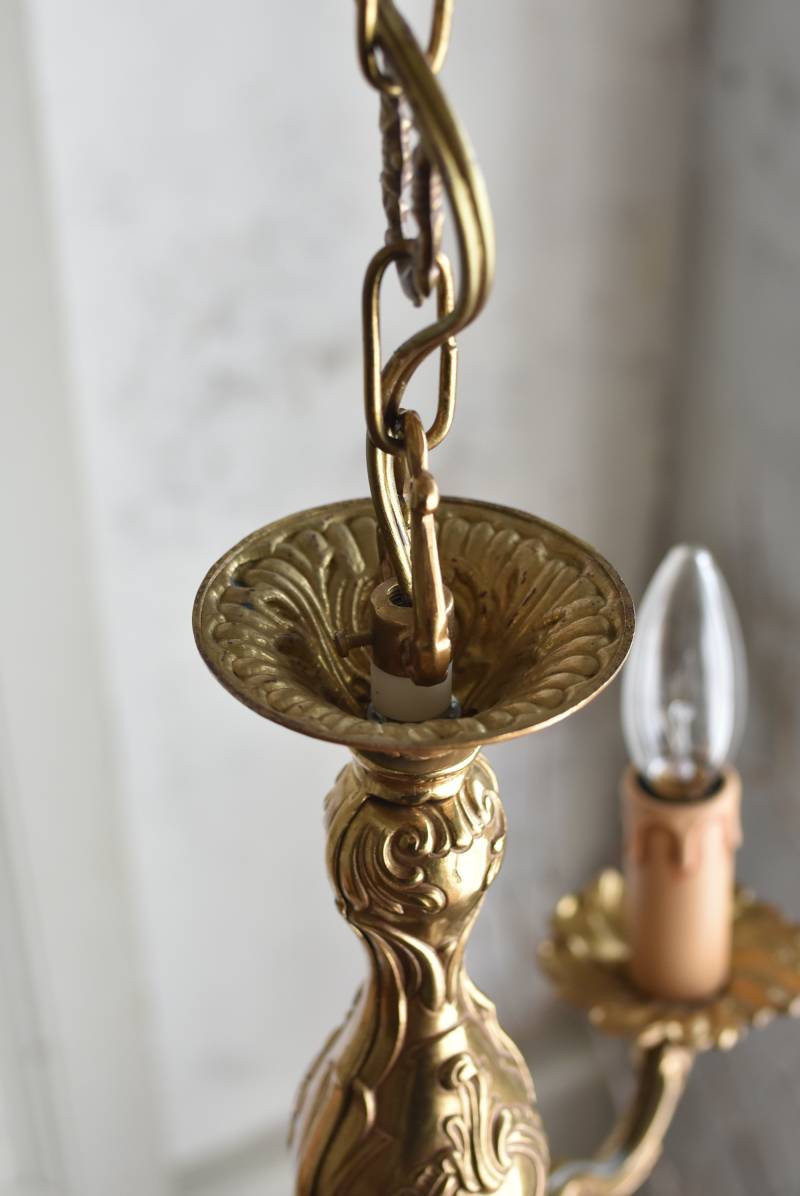 3灯シャンデリア.17 フランスアンティーク照明 アンティークランプ