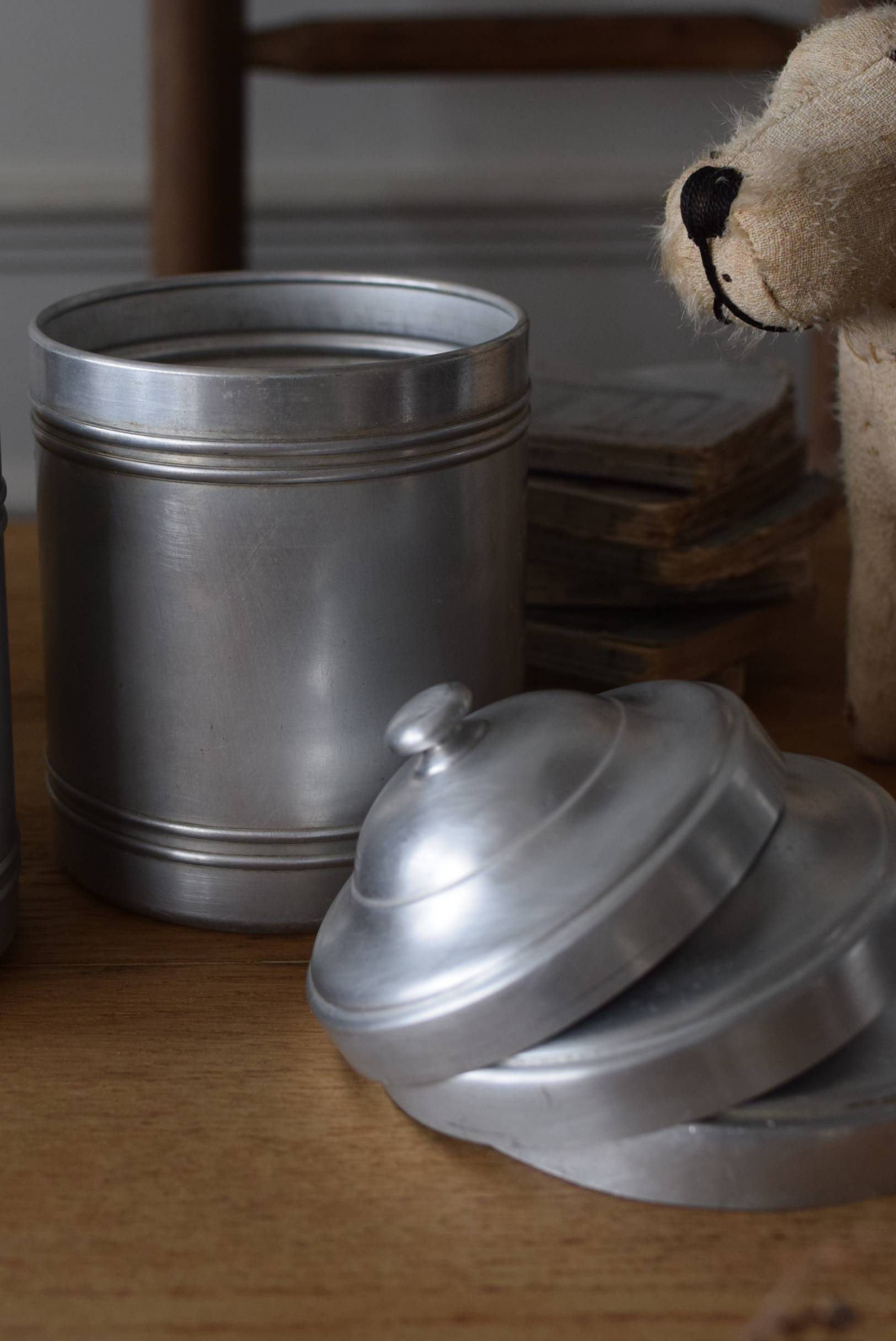 アルミキャニスター6点セット アンティーク雑貨 キッチン雑貨 フランス