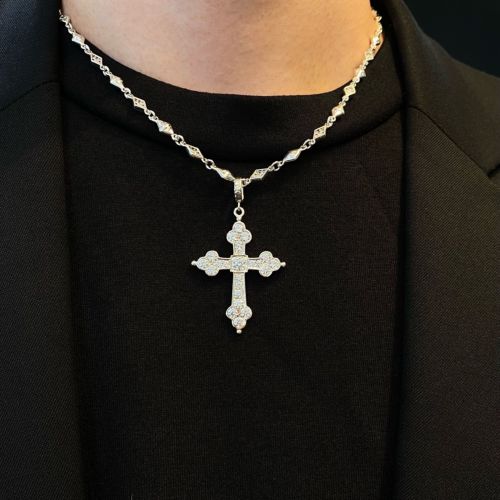 LARGE GOTHIC CROSS PENDANT Silver / Zirconia PENDANT（ペンダント
