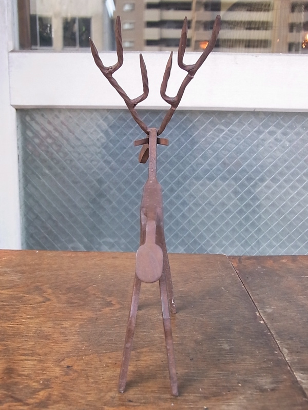 ディア アントラー 鹿 トナカイ スチール アイアン オブジェ フォーク