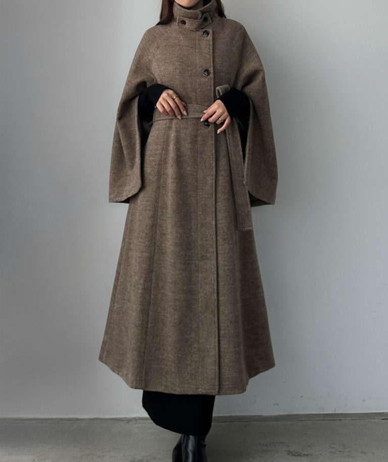 283】[選べる2素材 ウールライク／ヘリンボーンシャギー]2wayスリット