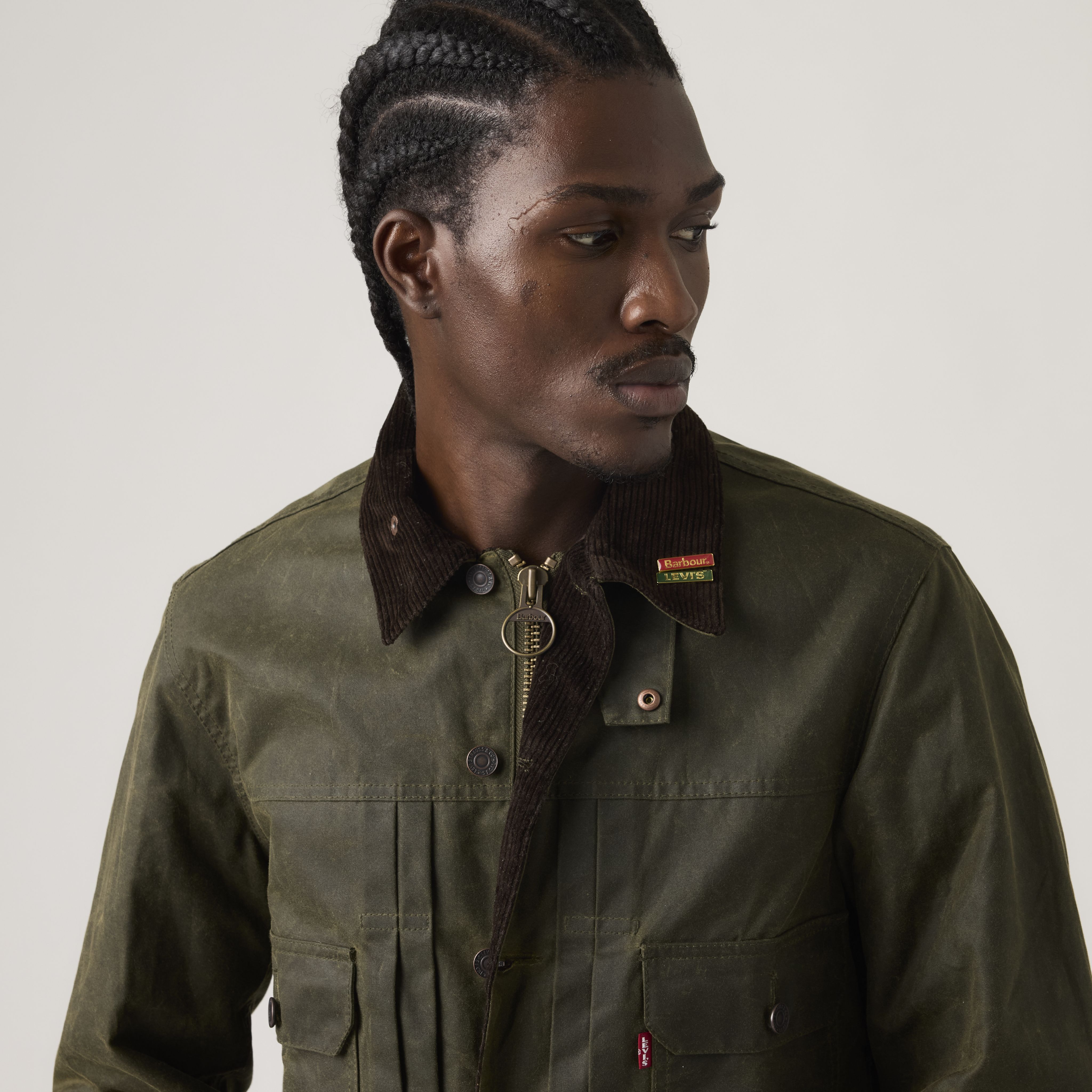 Levi's® X Barbour Type Ii Waxed Trucker Jacket - Green | Levi's® CA