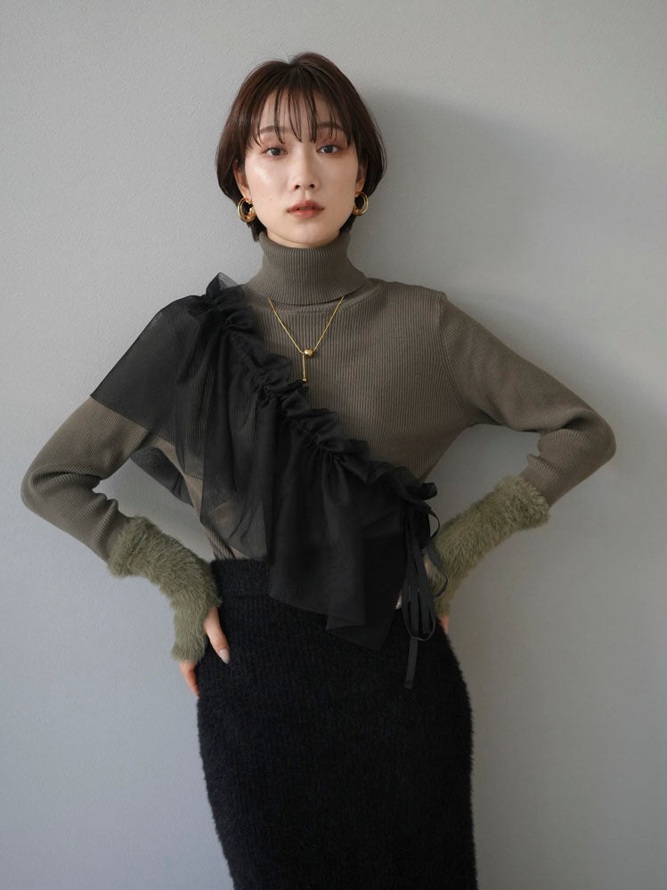 予約]チュールサッシュベルト/ブラック – Lumier