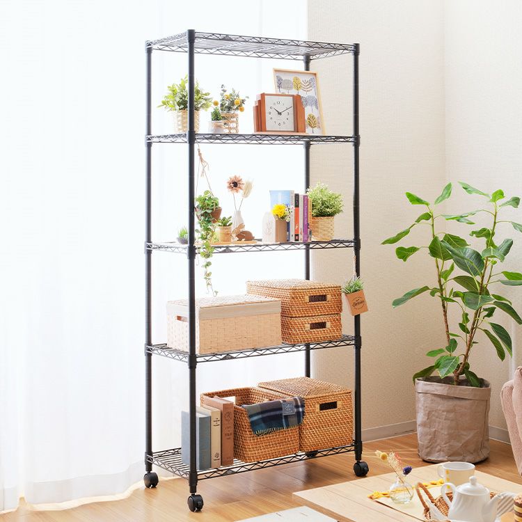 スチールラック 幅80cm 5段 ルミナスノワール 幅81×奥行41×高さ178.5cm