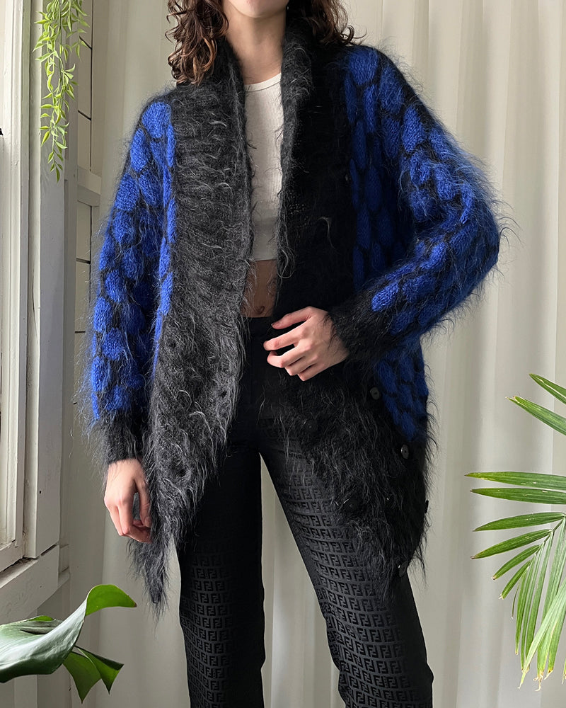90s Shaggy Mohair Cardigan | S-XL - Lucky Vintage