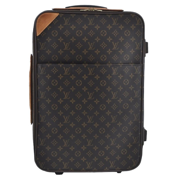 Authentic,LOUIS VUITTON,Monogram Canvas,Suitcase,Brown,K8809