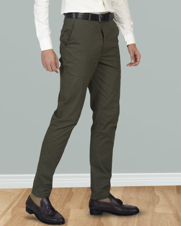 Genoa Olive Green Custom Chino Pants for Men – Luxire Custom Clothing