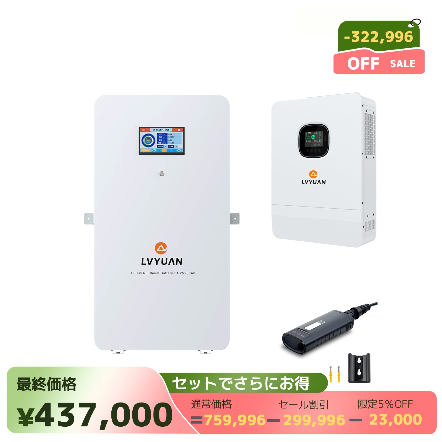 LVYUAN 定格40A パルスバッテリー充電器 12V・24V鉛蓄 / 12.8Vリチウム
