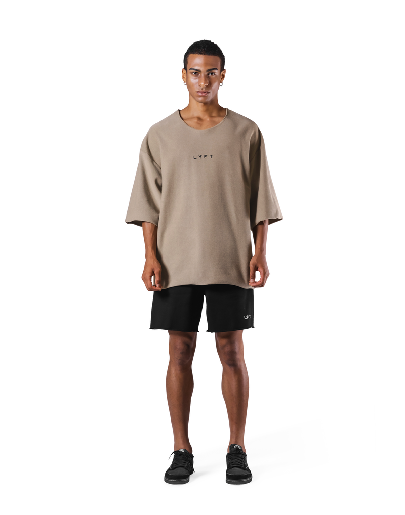 Knit Like Loose Sweat T-Shirt - Beige – LÝFT