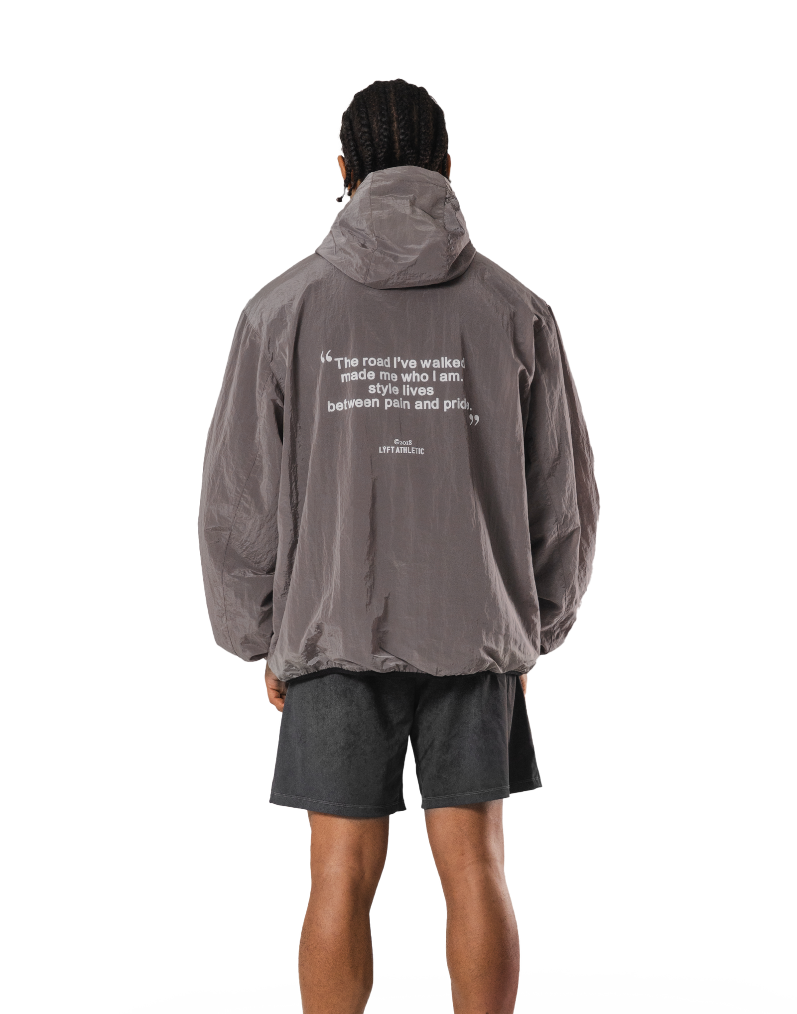 Stretch Nylon Wappen Hoodie Jacket - D.Grey – LÝFT