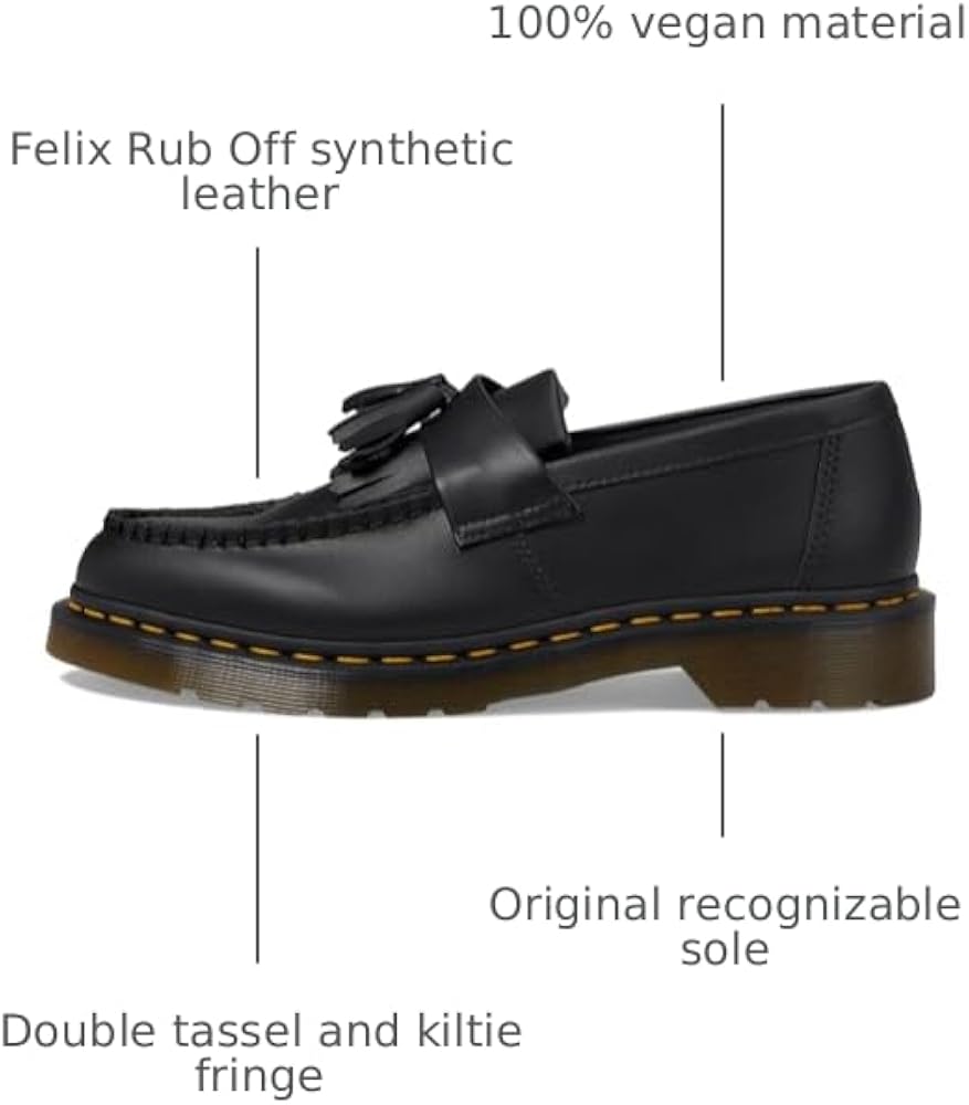 Amazon.com | Dr. Martens Unisex Vegan Adrian Loafer, Black, 13 US