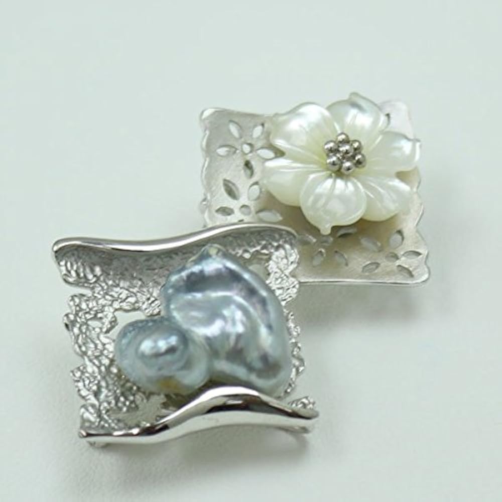Amazon | 真珠 パール ブローチ 白蝶真珠 特大 南洋ケシパール