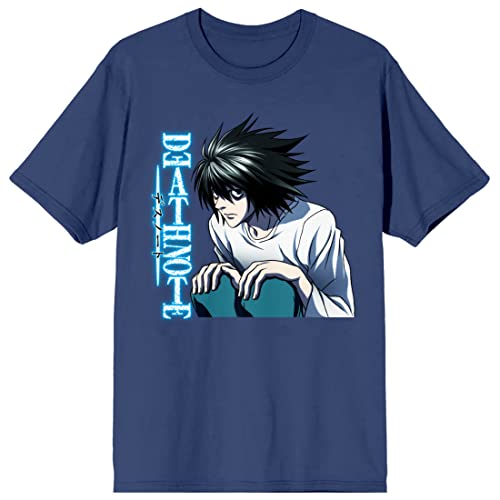 Amazon.com: Death Note L Main Art Crew Neck Short Sleeve Navy