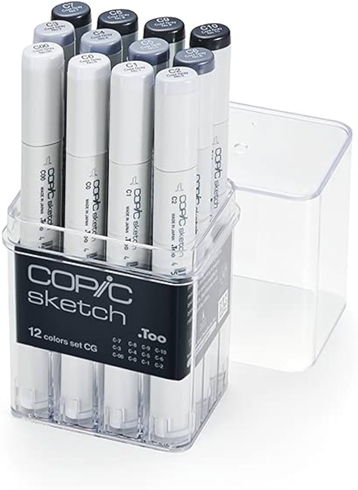 Amazon.com: Copic Sketch Alcohol Markers, 12pc set, Cool Gray (New