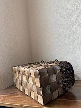 Amazon | [山葡萄] 胡桃 かごバッグ 【市松編み/立体花編み/角型/巾着