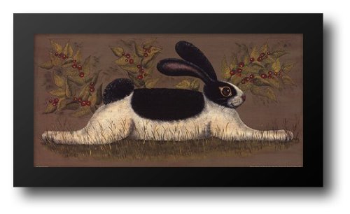 Amazon.com: Green Folk Bunny 20x12 Framed Art Print by Hilliker