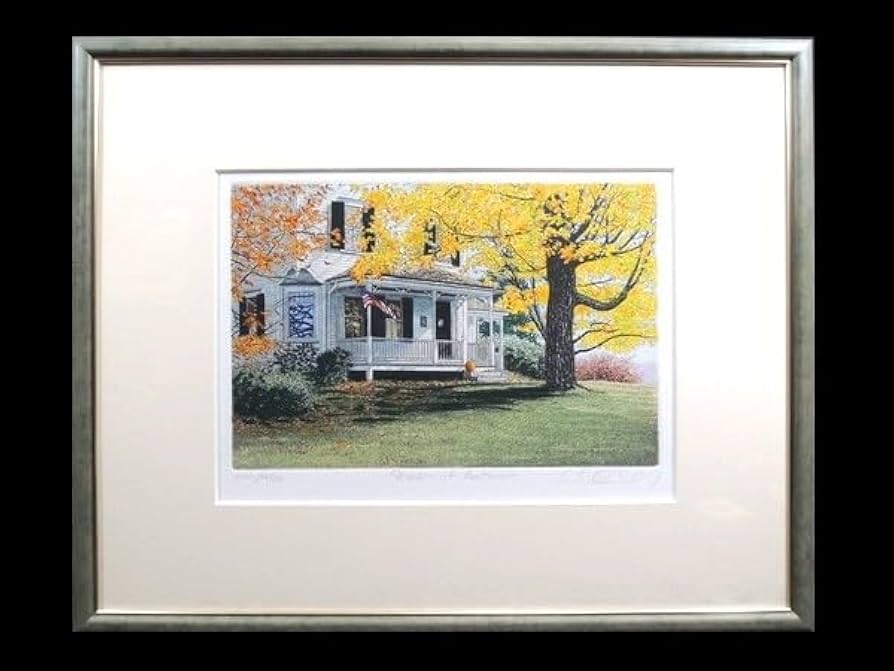 Amazon.co.jp: 真作キャロルコレット「SHADES OF AUTUMN」銅版画額装品