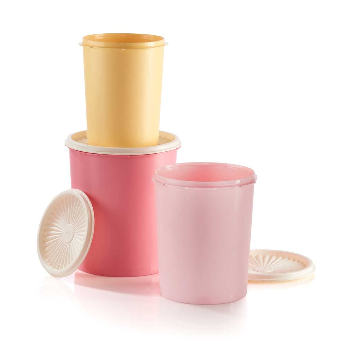 Amazon｜Tupperware ヴィンテージ装飾キャニスター3個セット、1.2L