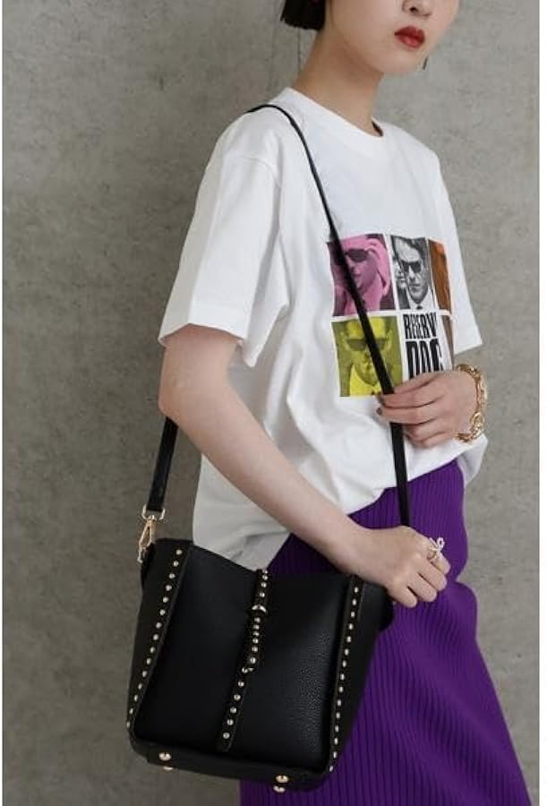 Amazon | [ローズバッド] スタッズ付きショルダーバッグ シルバー