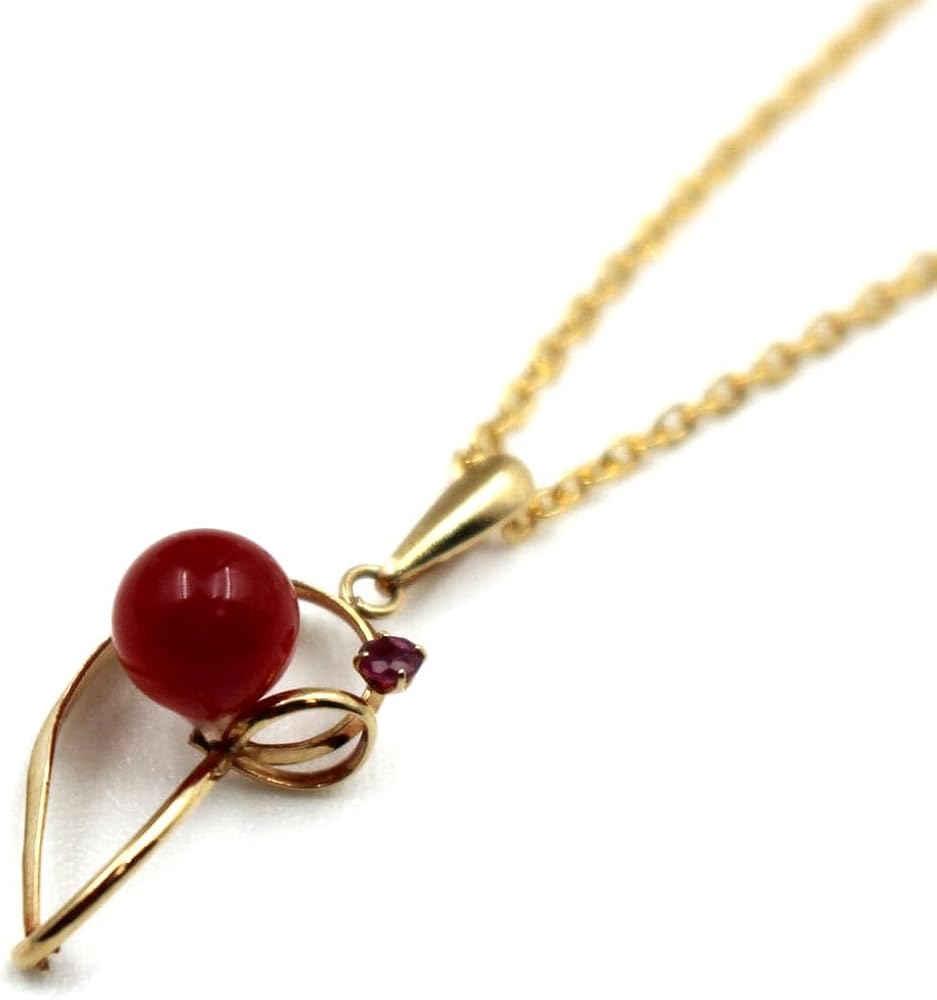 Amazon | 血赤珊瑚 ペンダント 高知産 チアカサンゴ 18金 カラー